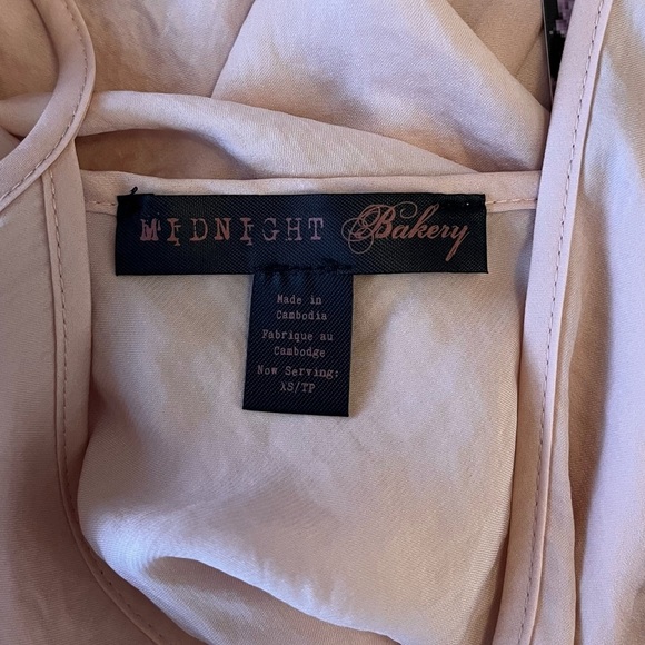 NWT Midnight Bakery Satin Bias Cut Chemise Slip Dress XS Rose - Picture 14 of 14